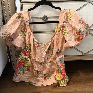 Elegant Floral Button-Down Blouse
